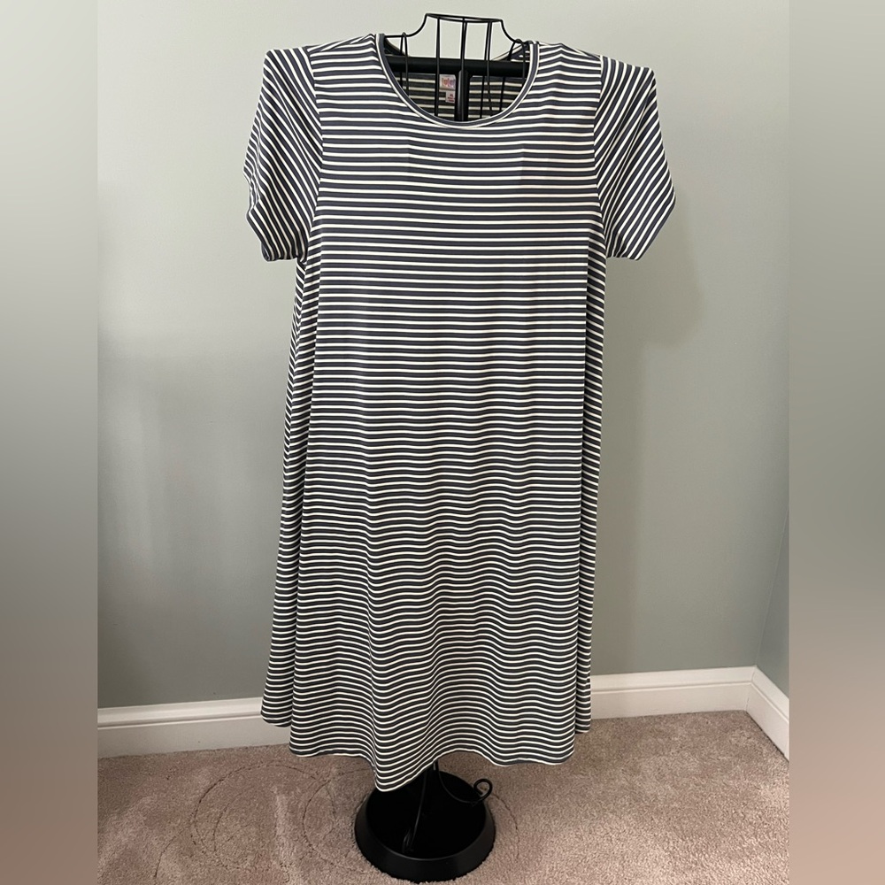 LuLaRoe Blue and White Dress